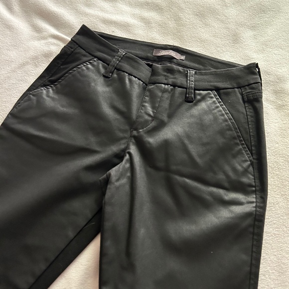 Anthro | Level 99 Black Denim Front Coated Stretch Jeans, Size 28 - Picture 1 of 12